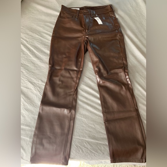 GAP Pants - Gap, vintage slim high-rise, faux leather, brown pants, size petite 26